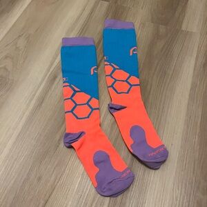 Purple and Orange Women's Athletic Compression Socks